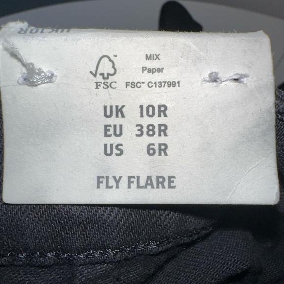 Womens Fat Face Black Fly Flare Jeans US 6 Regular New Bootleg Dark Trousers - Picture 12 of 13